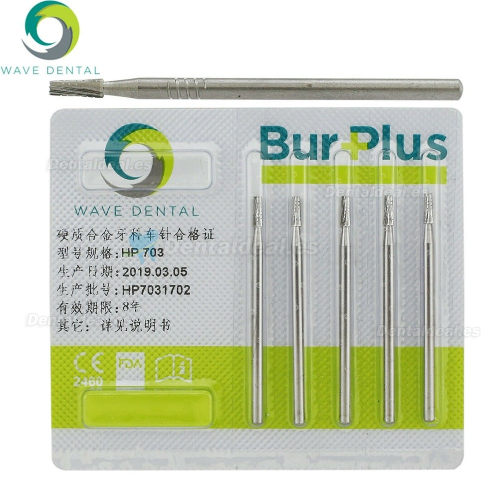 10Pcs HP 702 Bur Dental Carbide Taper Fissure Cross Cut Burs